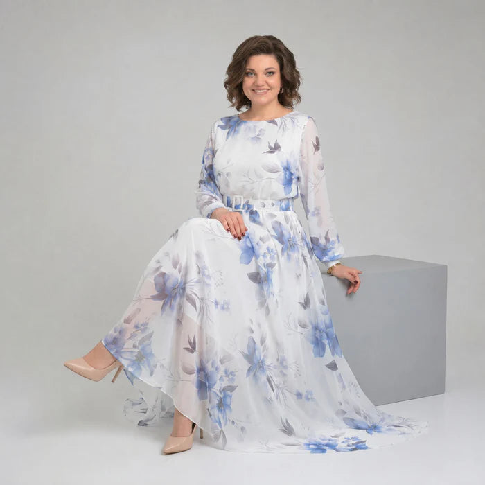 Manuela™ Kleid mit definierter Taille und U Boot Ausschnitt