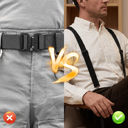 Hosenträger Herren X-Form – 4 Clips, Verstellbar, Unsichtbar unter dem Hemd