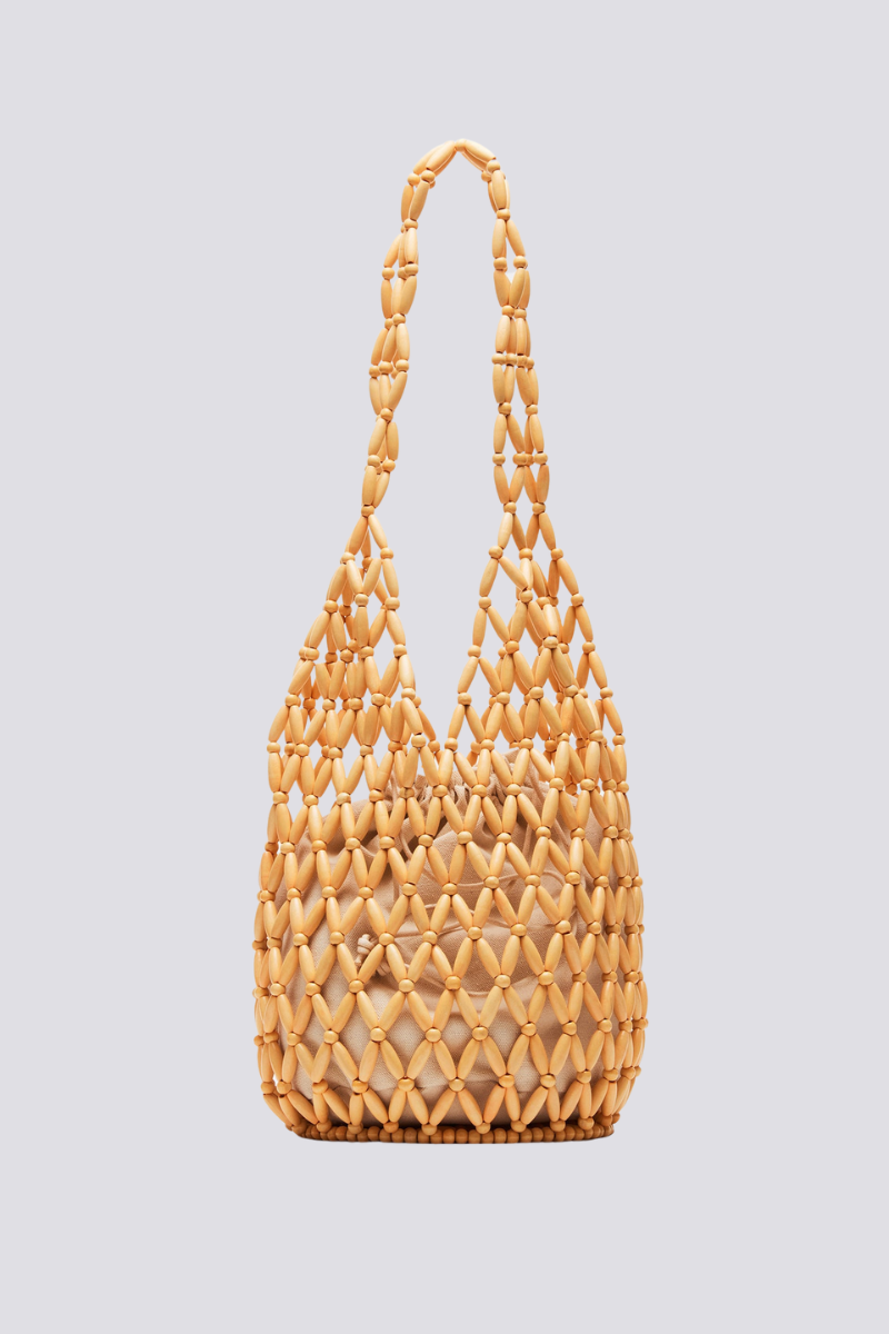 Schultertasche Georgina mit Holzperlen